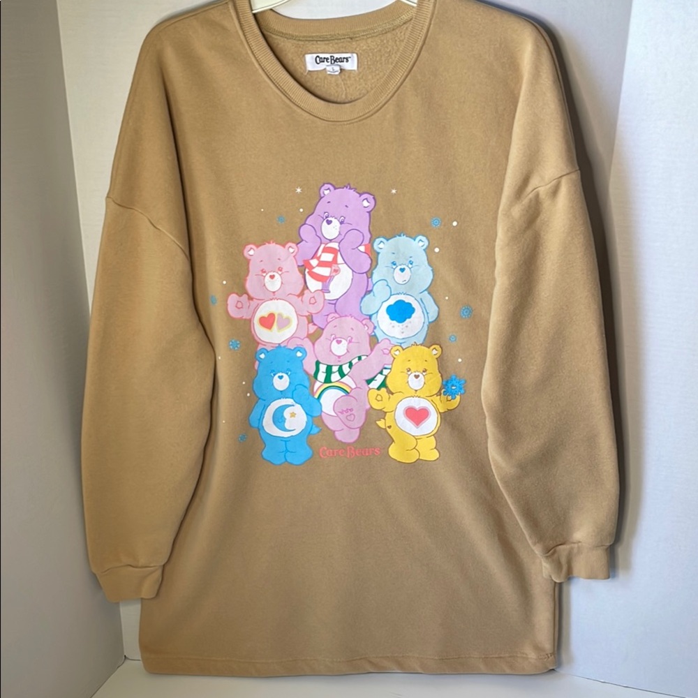 Greyson Collection Large Care Bears Tan and Pink Sweatshirt  ( Sleepwear Dress)
